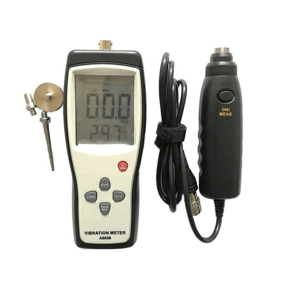 Digital vibration meter 10HZ~1KHZ 0.1~199.9m/s Precision AS63B Vibration measurer Tester Gau Analyzer W/Carry Box ,Easy to Operate