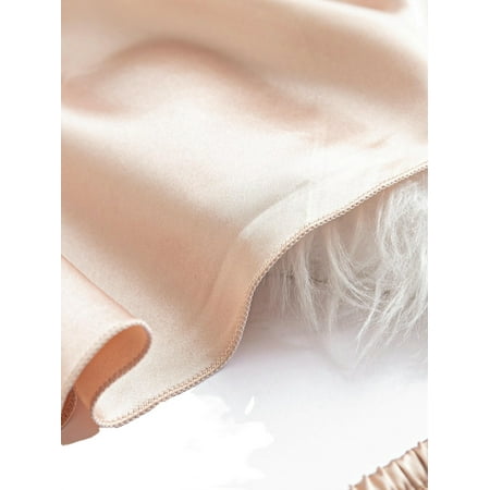 

Women s Satin Pajama Mesh Cami Top With Ruffle Shorts 2 Pieces PJ Set