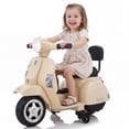 thumbnail image 5 of LAZY BUDDY Licensed Vespa Ride on Scooter, 6V Electric Motorcycle for Kids with Training Wheels, LED Headlight, Ride on Toy Gift for 3+, 5 of 10
