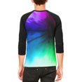 thumbnail image 2 of Black Light Raver Rainbow Mens Raglan T Shirt White-Black MD, 2 of 2