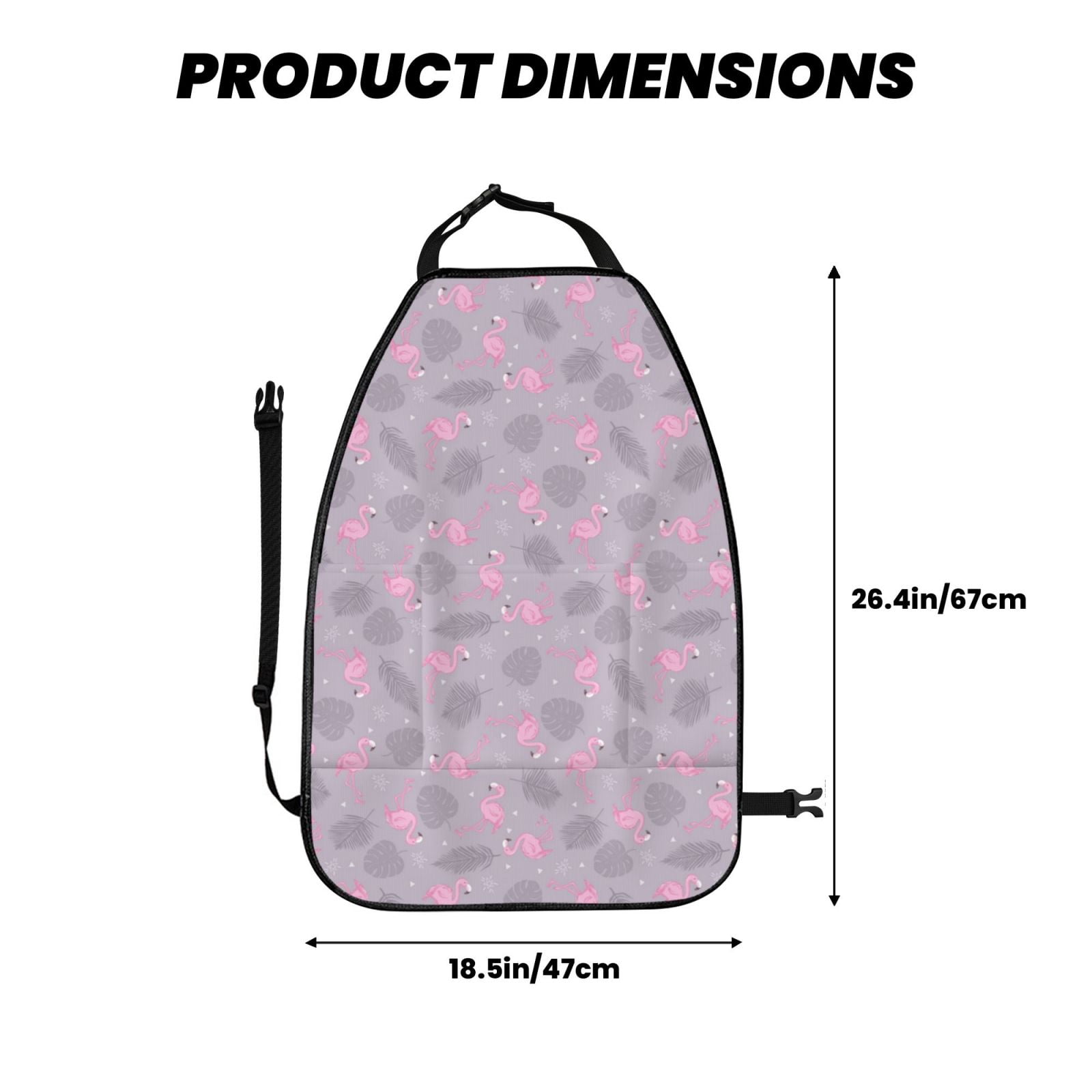 Kdxio Flamingo Print 2 Pack Car Kick Mat Seat Cover Back Protector Mat with Pockets for Organizer Backseat Protector and Storage Anti Kick Pad for Vehicles