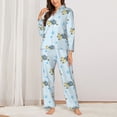 thumbnail image 2 of Balery Cartoon Turtle Conjunto de Pijama con Estampado para Mujer, Conjunto de Dos Piezas con Manga Larga, Ropa de Dormir Suave con Bolsillos, Pijamas Cómodos-Medium, 2 of 7