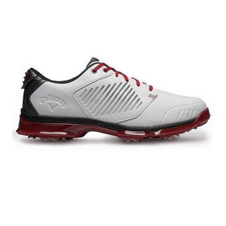 Callaway Men's Xfer Nitro Golf Shoes, Style M182 - White/Grey/Crimson, 10.5 M