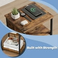 thumbnail image 5 of LEDREM 3-Tier Side Table with Charging Station - End Table with 2 Outlets & 2 USB Ports, for Bedroom, Living Room, Rustic Brown and Black, 5 of 6