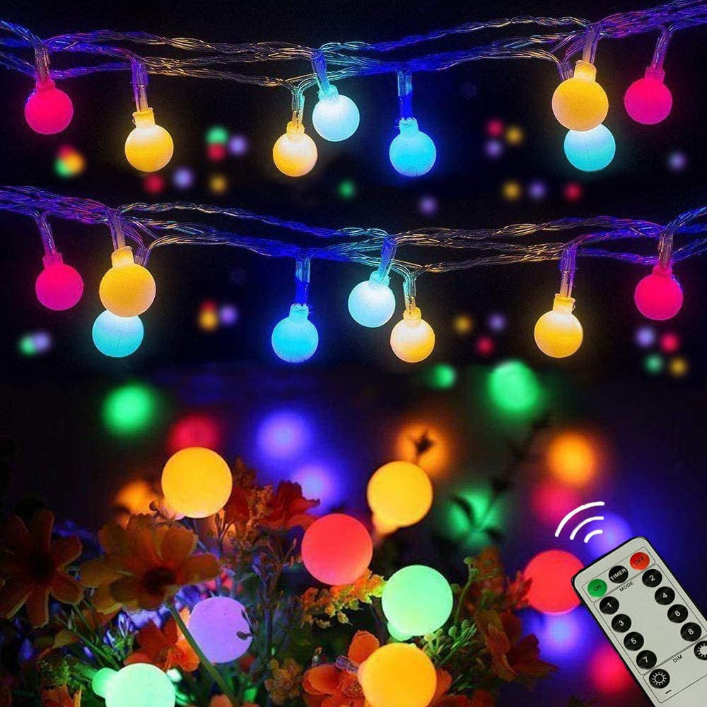 5M 50 Led String Lights Ball RGB Twinkle Light Waterproof Globe Fairy Christmas 