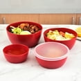 thumbnail image 3 of Set of 4 Pcs Plastic Mixing Bowls,Red Plastic Storage Containers with Lids for Kitchen Preparing,4 Size Food Storage Mixing Bowls for School,Home, 3 of 6
