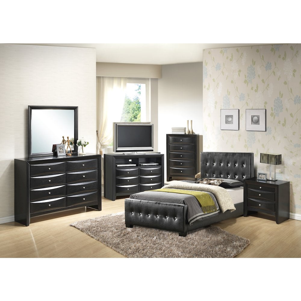 Glory Furniture Diamond Twin Bed in Black Color