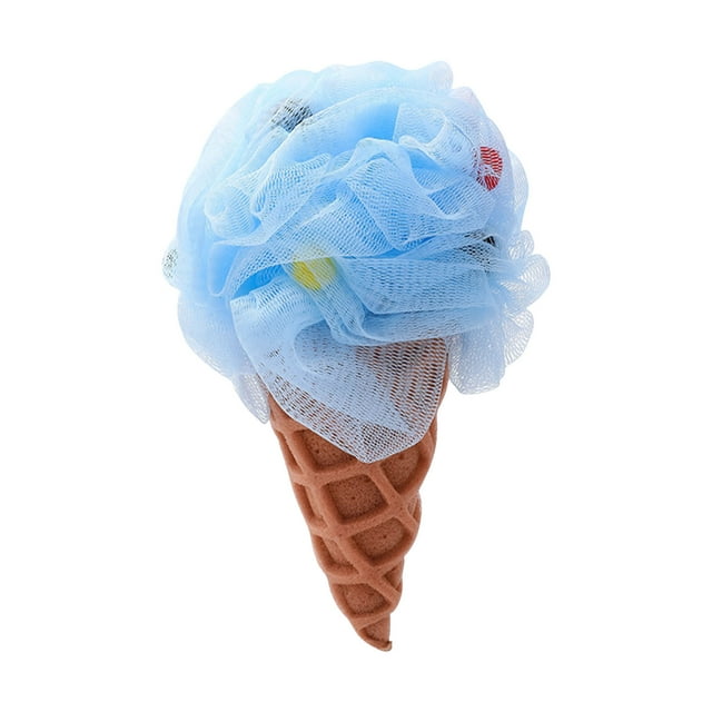 Dvkptbk Boule de Douche en Luffa Crème Glacée, Gourde Serviette Exfoliante, Éponge de Douche, Boule Éponge Pelée, Mousse de Douche, Éponge de Douche, Accessoires de Salle de Bain Éponge de Douche