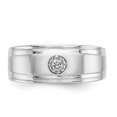 thumbnail image 4 of Solid 14k White Gold Diamond Men's Ring Band Size 12 (.1 cttw.), 4 of 6