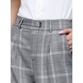 thumbnail image 4 of DARING DIVA Women's Plaid Vintage Wide Leg Trousers for Work Medium Black White, 4 of 7
