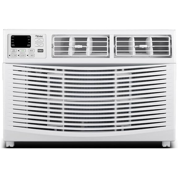 8,000 BTU Window Air Conditioner, Cools Up to 350 Sq. Ft., Quiet Operation, Cool/Fan/Dry Modes, Digital Display, Remote Control