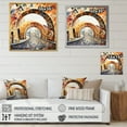 thumbnail image 4 of Designart "Orange Bridge Dynamic Archways Painting III" Pointillism Floater Framed Wall Decor, 4 of 7