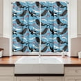 thumbnail image 2 of Ambesonne Narwhal Kitchen Curtains, Arctic Ocean Fauna, 55"x39", Blue Dark Coral Black, 2 of 3