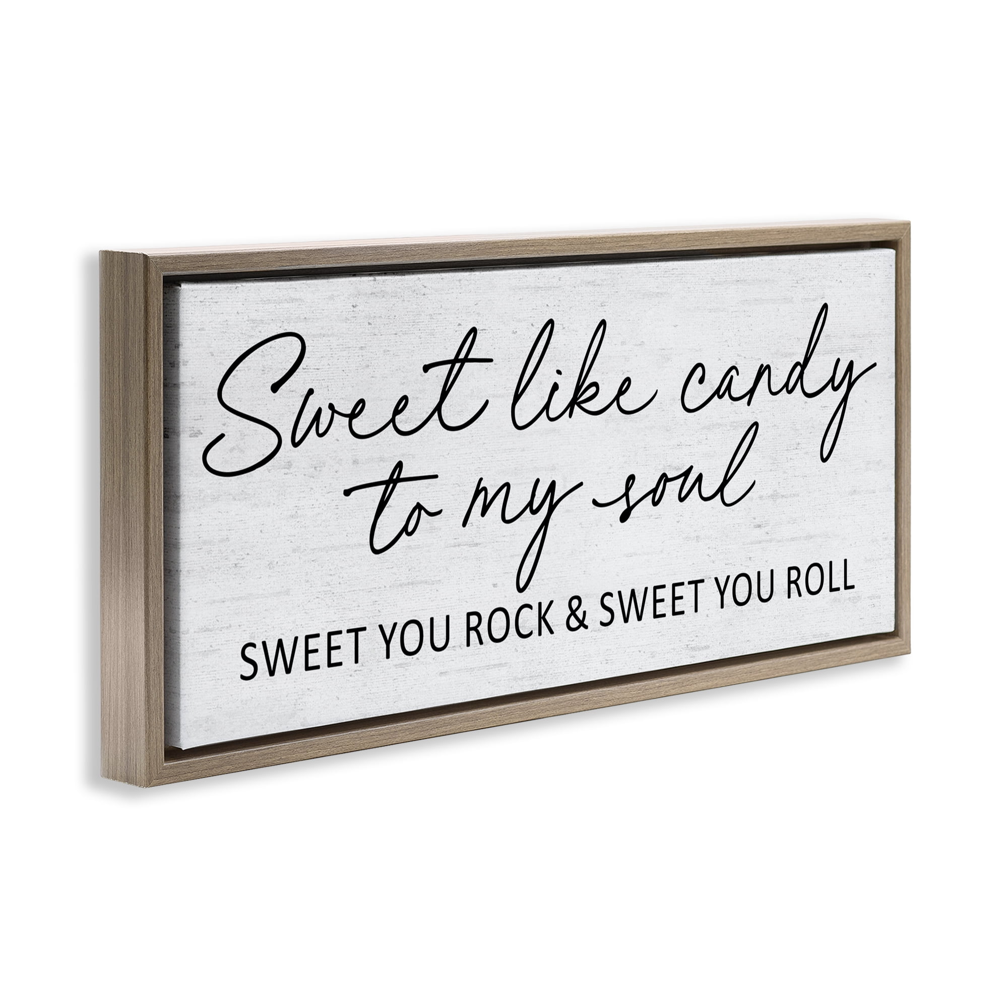 Sweet Like Candy Song Lyrics Brown Framed Floater Canvas Wall Art, design by Lettered and Lined