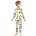 thumbnail image 3 of Dailycode Cotton Pajama Set Snug Fit Long Sleeve Top and Pants for 18M-8Y Cartoon Animals Frogs, 3 of 7