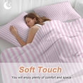 thumbnail image 5 of Pink White Stripe Bedding 3 Piece Duvet Cover Set Full Size, Modern Minimalist Geometric Striped Soft Microfiber Comforter Cover with Zipper Closure & Pillowcases, Wrinkle & FadeResistant Quilt Cover, 5 of 9