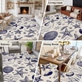 thumbnail image 5 of Navy Blue Coastal Area Rugs 8'x10', Washable Small Throw Rugs for Living Room Patio, Summer Beach Ocean Coral Shell Rustic Indoor Outdoor Rug Non-Slip Low Pile Carpet Runner Reversible Floor Mats, 5 of 8