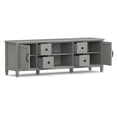 thumbnail image 3 of Simpli Home Connaught 72 inch Wide Solid Wood TV Stand in Fog Grey For TVs up to 80 inches, 3 of 12