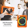 thumbnail image 2 of Case for iPad Air 5th Generation / iPad Air 4th Generation 10.9 inch with Screen Protector, 360 Degree Rotating Kickstand Hand Strap Shockproof Cover with Shoulder Strap, Orange, 2 of 7