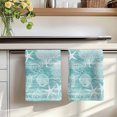 thumbnail image 7 of Turquoise Coastal Kitchen Towels Set of 3, Nautical Coral Starfish Shell Turtle Summer Absorbent Dish Towels for Kitchen, Microfiber Hand Towel, Quick Drying Tea Towel for Cleaning Dishcloths, 7 of 7
