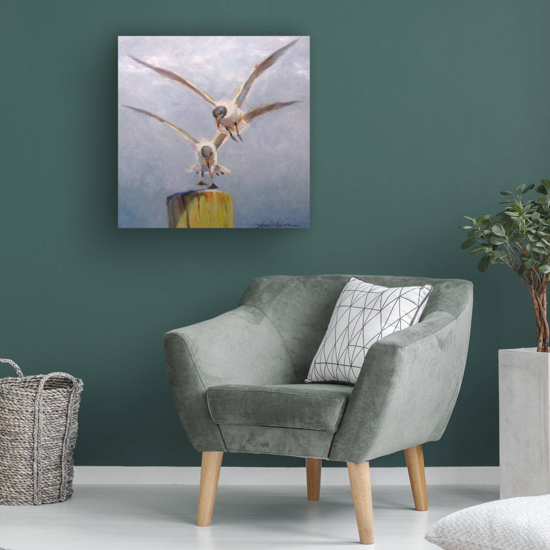 Canvas Wall Art - Sandy Nelson 'Post Position' Wall Art for Living Room, Bedroom, or Office Décor by Trademark Fine Art - 35 x 35 Inches