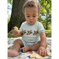 thumbnail image 4 of BemeyourBBs Newborn Baby Boy Girl Duck Outfit Summer Clothes Waffle Knit Striped Romper Casual Mallard Embroidered Striped Crew Neck Short Sleeve Infant Jumpsuit Shorts, 4 of 8