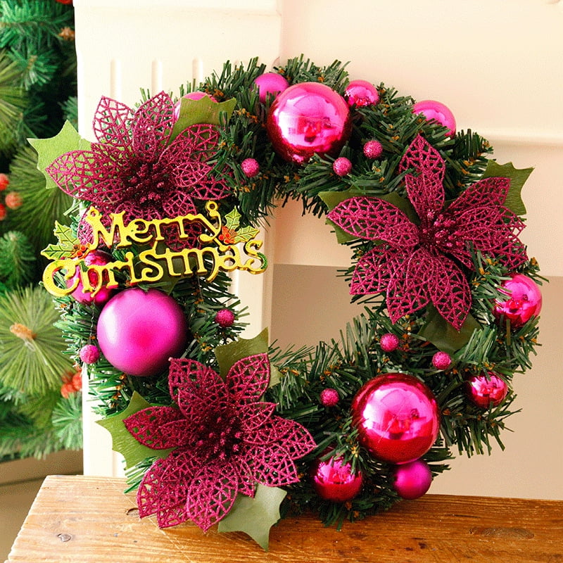 30cm Christmas Wreath Ring Tree Home Decorative Flower Rattan Ring Door Trim Decor Walmart Canada