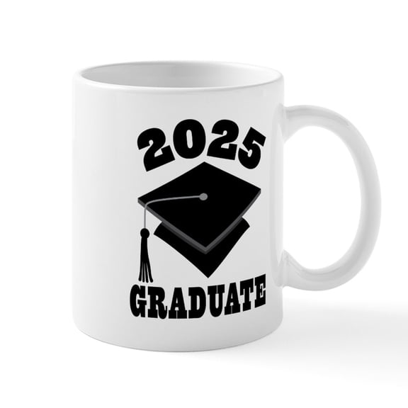 CafePress - Class Of 2025 Graduate Hat 11 Oz Ceramic Mug - 11 oz Ceramic Mug - Novelty Coffee Tea Cup