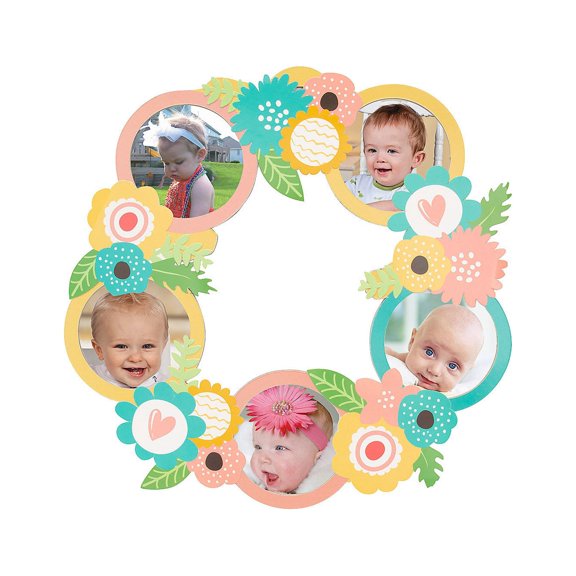 Floral Photo Door Wreath, Home Decor, Wedding, 1 Pieces