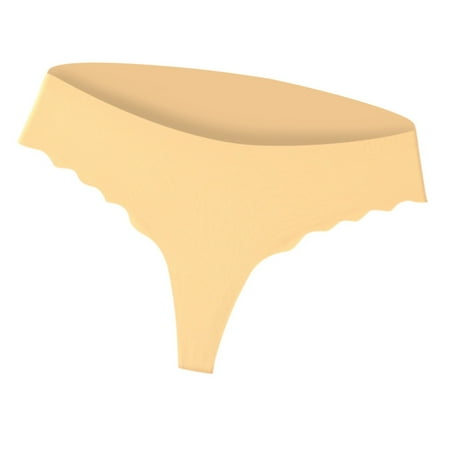 BYHONG Women s Silk Seamless Yoga Panties for Women Plus Size Yellow XXL