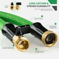 thumbnail image 4 of 75FT Expandable Garden Hose Kit - Superior Strength 3750D - 4-Layers Latex, Extra-Strong Brass Connector- 8-Way Durable Zinc Water Spray Nozzle, Heavy Duty Flexible Garden Water Hose, 4 of 12