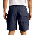 thumbnail image 5 of Men's Casual Sports Shorts with Elastic Waistband Zipper Pocket Joggers Sweatpants, Straight Leg Lightweight Quick Dry Breathable, for Gym Workout Running Daily Wear | AKLJWH,Navy 4XL, 5 of 9