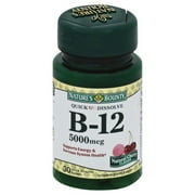 Nature's Bounty Sublingual Vitamin B-12, 5000mcg, 30 Tablets (Pack of 3)