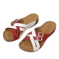 thumbnail image 2 of HNMKIU Women Sandals Casual Strap Slide Style Open Toe Design Comfortable Slippers for Women Indoor Outdoor Relaxation Lightweight Summer Shoes Red,9.5, 2 of 9
