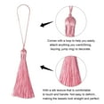 thumbnail image 3 of Uxcell 6.5" Silky Bookmark Tassels with Loop for DIY Craft Accessory, 8Pack Pink, 3 of 5