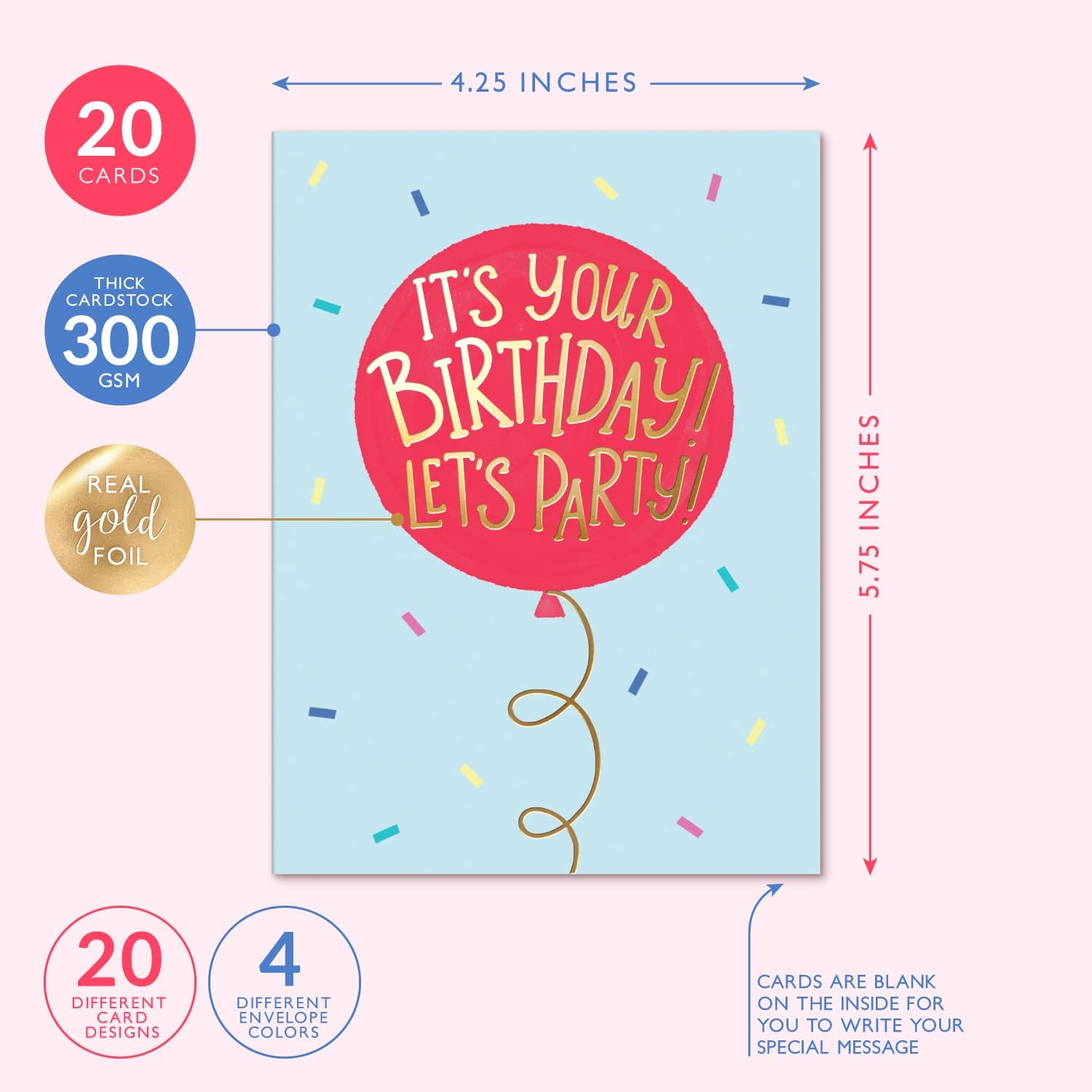 Happy Birthday Cards with Envelopes & Assortment Box. Variety Set of 20 Assorted Birthday Cards with Envelopes, Perfect Bulk Pack for Celebrations, Special Occasions, Friends