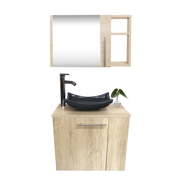 Combo de Gabinete para Baño 07 Derecho con Lavamanos Y Monomando + Botiquin con Espejo