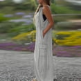 thumbnail image 5 of Baggy Overalls for Women Loose Fit Summer Casual Wide Leg Jumpsuits with Pockets Long Cargo Pants Oversized Rompers Gray M, 5 of 6
