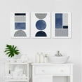 thumbnail image 7 of Black Blue and White Wall Art Canvas Set Mid Century Boho Pictures Modern Geometric Wall Decor Minimalist Bohemian Abstract Painting Artwork for Living Room Bedroom Office 12" x 16" x 3Pc, 7 of 7