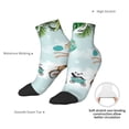 thumbnail image 6 of Rateoe Animals Riding Across The Sky Pattern Quarter Crew Socks,Toe Seamed Ankle Socks,Cotton Cushioned Breathable Athletic Crew Sports Socks, 6 of 7