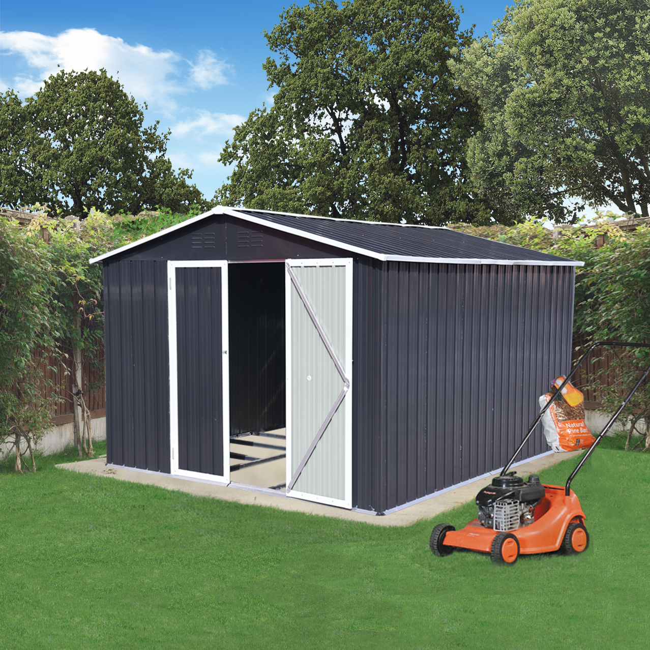 Thanaddo 10 x 8 ft. Outdoor Storage Shed, Utility Steel Tool Shed with