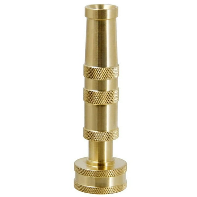 Boquilla de manguera de latón macizo, boquilla de manguera de agua giratoria ajustable, 1 paquete de boquilla de manguera de jardín de latón resistente Jormftte ZJWJ813
