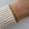 thumbnail image 2 of Hitanshu Jewels Round Cut Green Cubic Zirconia Tennis Bracelet in 14K Yellow Gold Plated, 2 of 4