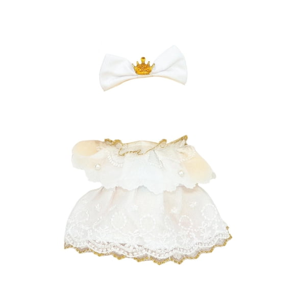 Vestido de muñeca de peluche de 15 cm con accesorio para el cabello Lindos vestidos de muñeca Disfraces Elegantes Fáciles de usar Hermosos accesorios
