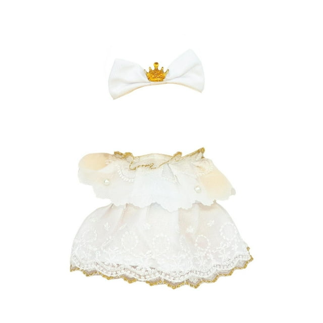 Vestido de muñeca de peluche de 15 cm con accesorio para el cabello Lindos vestidos de muñeca Disfraces Elegantes Fáciles de usar Hermosos accesorios