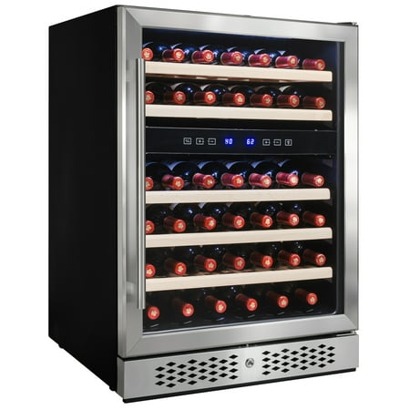 AKDY 46 Bottles Dual Zone Built-in Compressor Wine Cooler Refrigerator Touch