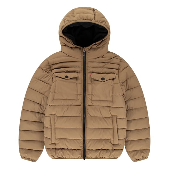 Levi's Boys' Heavyweight Puffer Jacket with Hood, Sizes 8-20