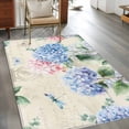 thumbnail image 2 of Area Rugs for Living Room Bedroom, Blue Hydrangea 4'x6' Rug Washable Carpet Runner Indoor Outdoor, Pink Flowers Spring Botanical Country Plants Non Slip Accent Floor Mats Rug for Kitchen, Office, 2 of 8
