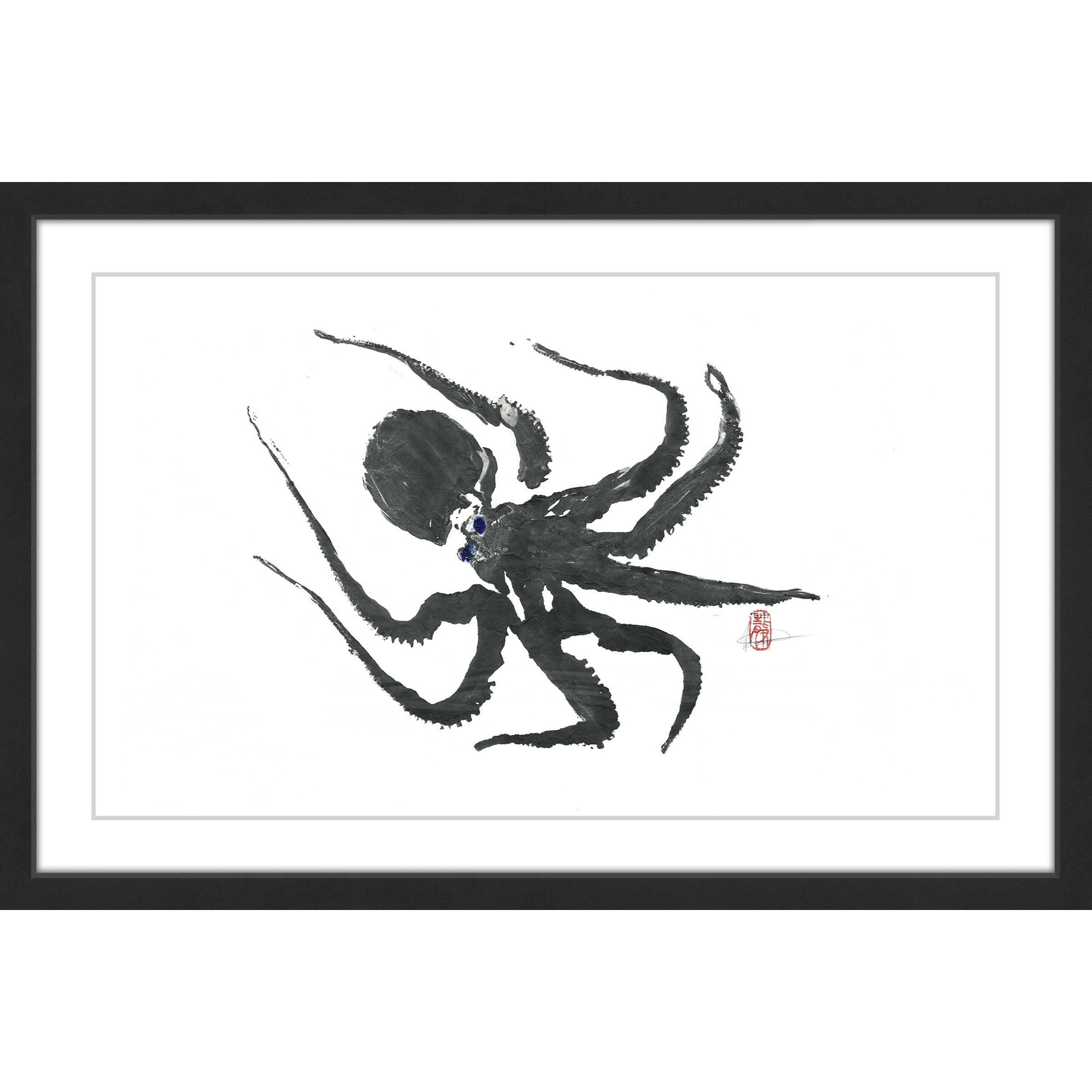 "Hunting Octopus" Framed Painting Print