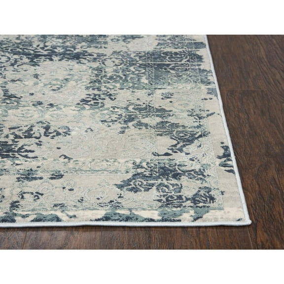 Alora Decor Glamour 8'6" x 11'10" Gray/Teal/Gray/Rust/Blue Power-Loomed Area Rug